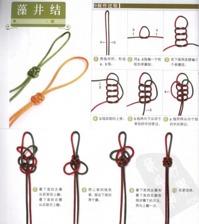 新手入門細繩手鏈編法(史上最全的手繩手鏈基本編法)(34)