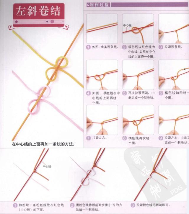 新手入門細繩手鏈編法(史上最全的手繩手鏈基本編法)(19)