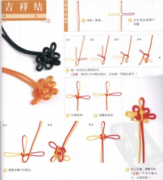 新手入門細繩手鏈編法(史上最全的手繩手鏈基本編法)(43)