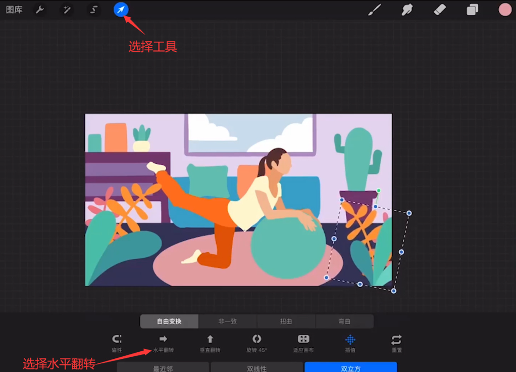 procreate如何左右翻轉(zhuǎn)-procreate左右翻轉(zhuǎn)的步驟