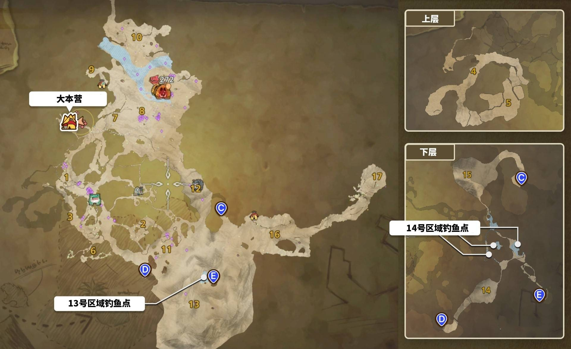 怪物獵人荒野天塹沙原釣魚點有哪些-怪物獵人荒野天塹沙原釣魚點合集