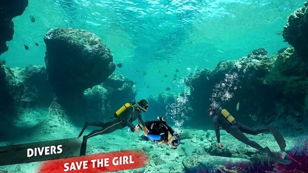 水肺潛水員游泳寶藏(scuba diver treasure hunt)