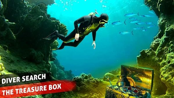水肺潛水員游泳寶藏(scuba diver treasure hunt)
