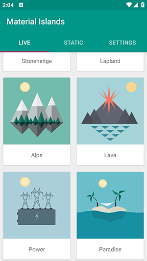 質感小島(Material Islands)