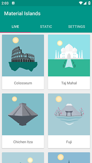 質感小島(Material Islands)